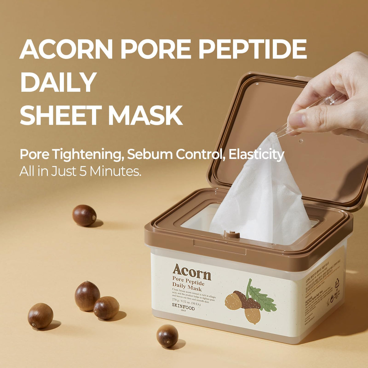 SKINFOOD 1957 Daily Mask Pack with Acorn Peptide for Skin Care