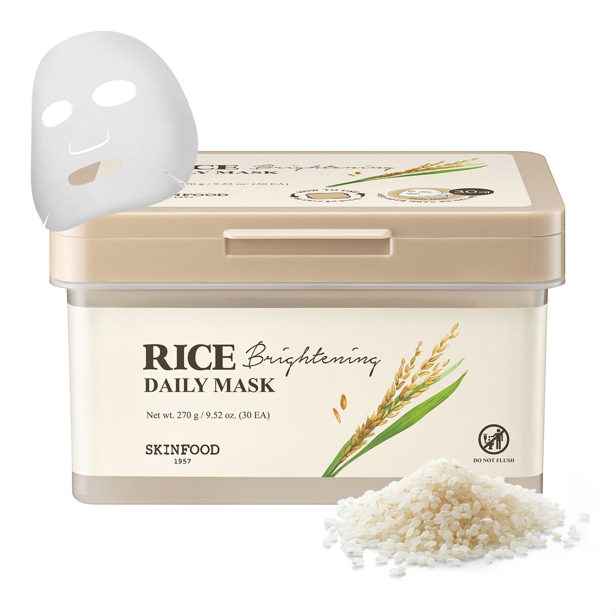 SKINFOOD Rice Brightening Daily Mask Large Size Korean Sheet Mask