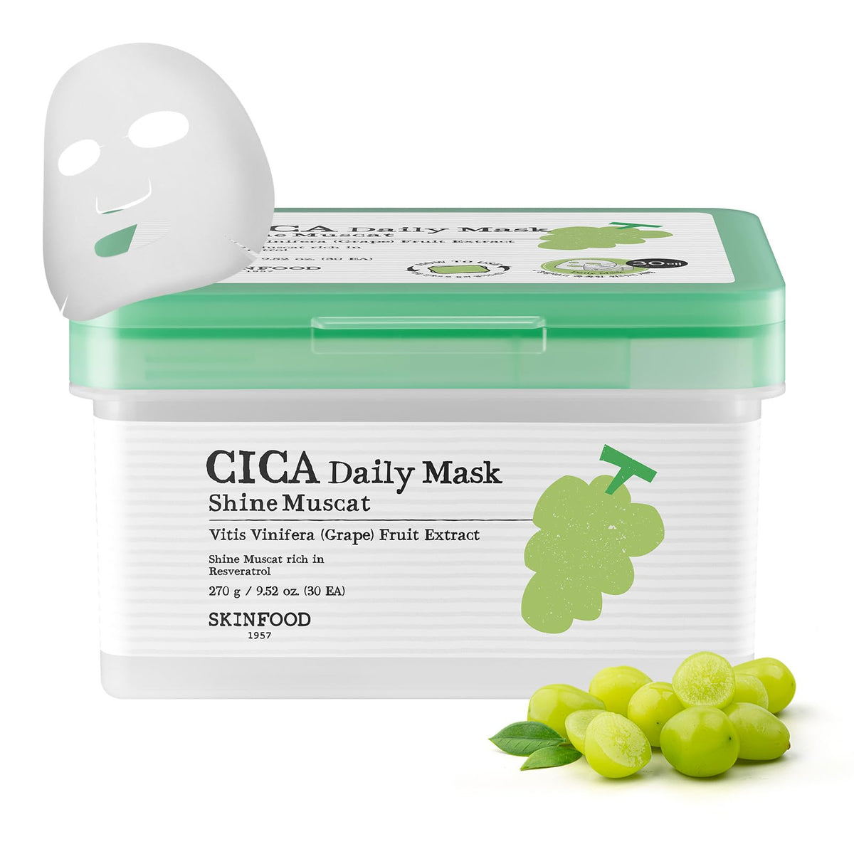 SKINFOOD Shine Muscat Cica Daily Mask Large Pack for Daily Care