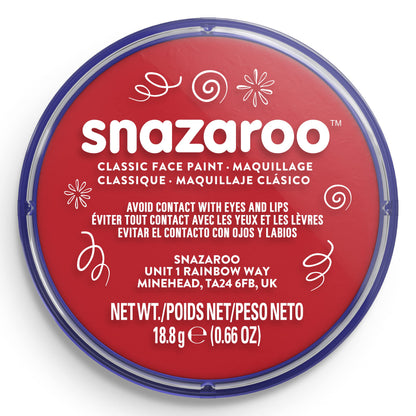 snazaroo Bright Red Face Paint 18ML for Colorful Fun