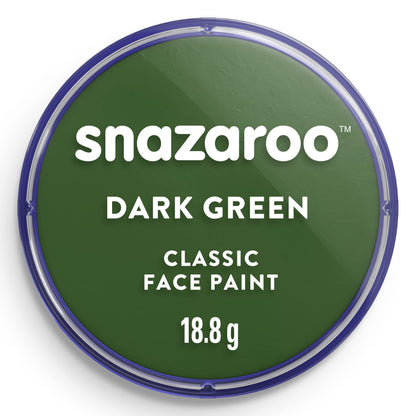 snazaroo Dark Green Face Paint 18ML for Creative Makeup