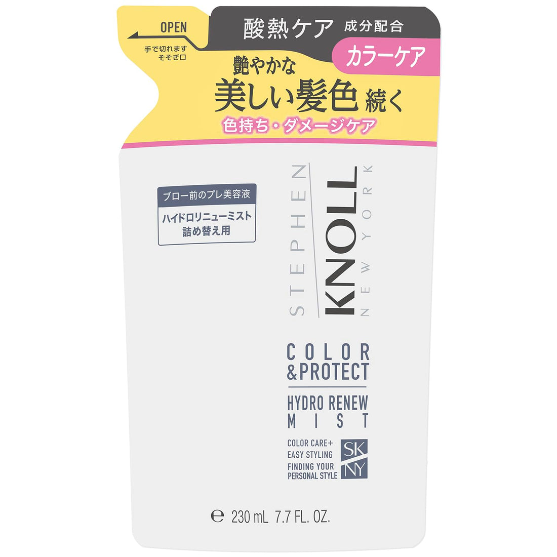 Steven Knoll Hair Mist Hydrol Renew Mist Color Protect A Refill 230mL Leave-in Treatment Hair Serum Hair Color Damage Repair Acid Heat Treatment Heat Protect Color Keep Shine Salon