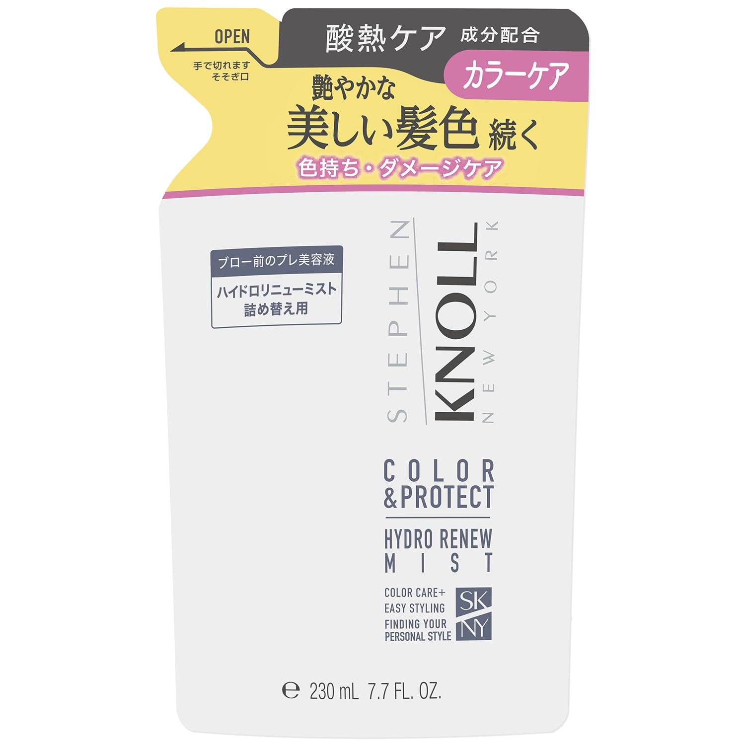 Steven Knoll Hair Mist Hydrol Renew Mist Color Protect A Refill 230mL Leave-in Treatment Hair Serum Hair Color Damage Repair Acid Heat Treatment Heat Protect Color Keep Shine Salon
