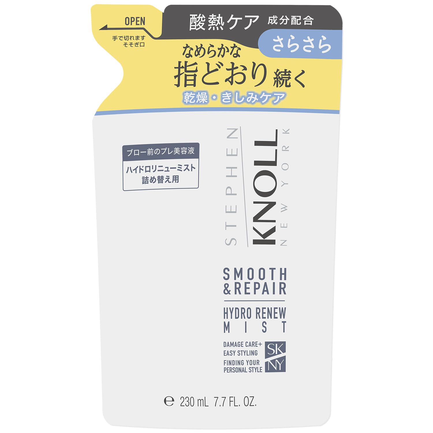 Steven Knoll Hair Mist Hydro Renew Mist Smooth Repair A Refill 230mL Leave-In Treatment Hair Serum Damage Repair Acid Heat Treatment Heat Protectant Smooth Silky Salon