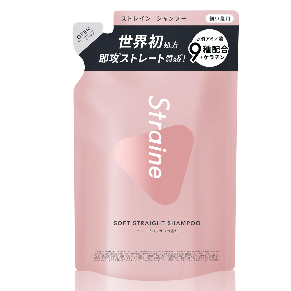 Straine Soft Straight Shampoo Berry Blossom Scent Refill 400ml