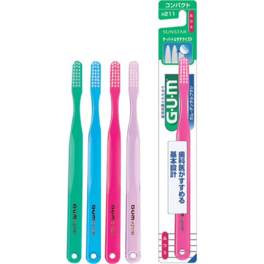 Sunstar GUM Dental Toothbrush Compact Head Medium Soft Bristles