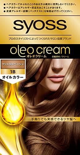 syoss Oleo Cream Hair Color 1B Crystal Beige, with Bonus Item, 1 Count