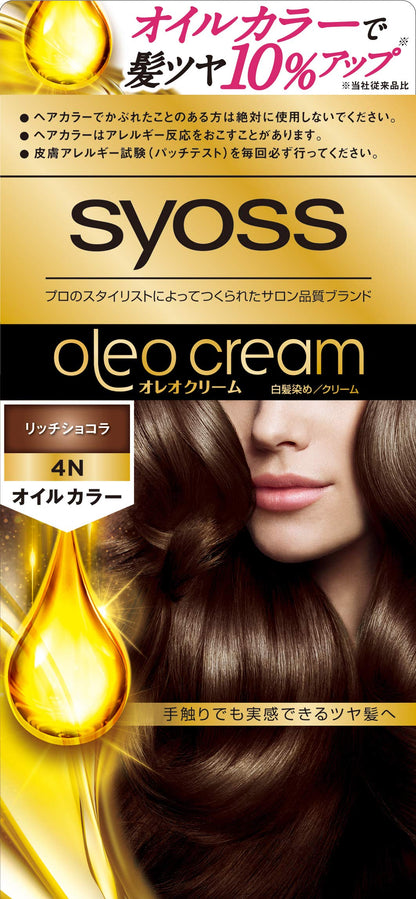 syoss Oleo Cream Gray Hair Color 4N Rich Chocolat, 1 Piece (x 1)