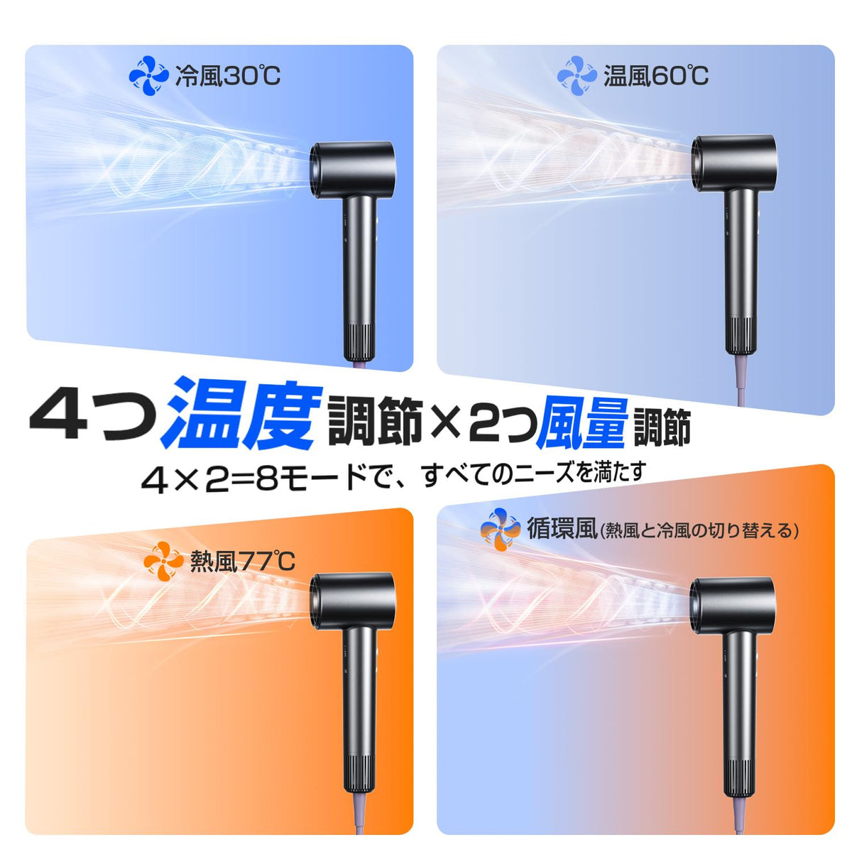 TAREASS Hair Dryer with AI Temperature Control 1300W