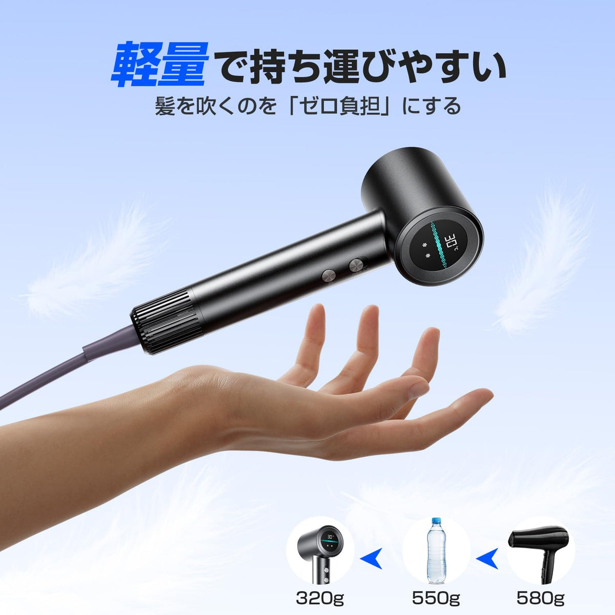 TAREASS Hair Dryer with AI Temperature Control 1300W
