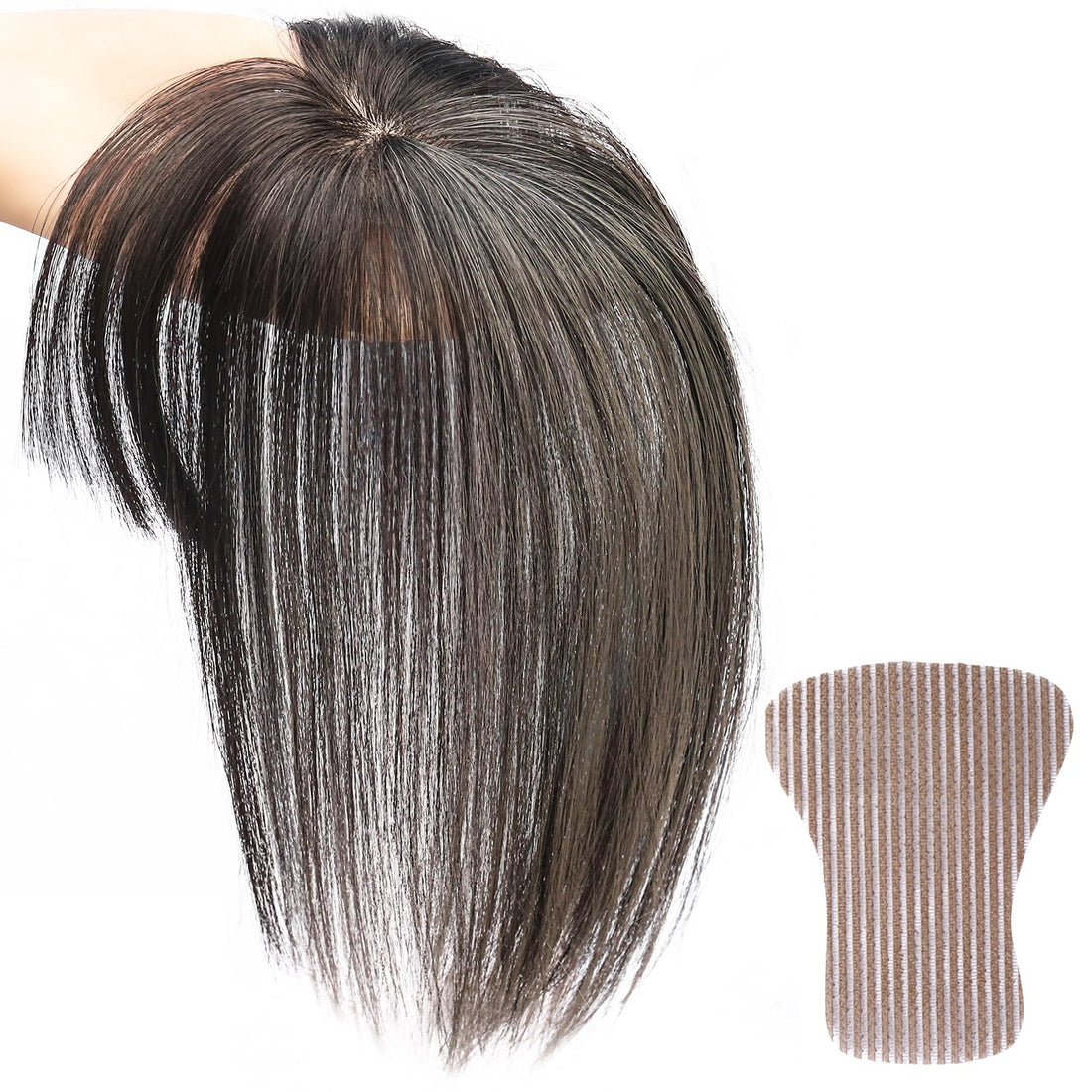 TefuRe Perruque de Couverture de Cheveux Blancs avec Cuir Chevelu Artificiel