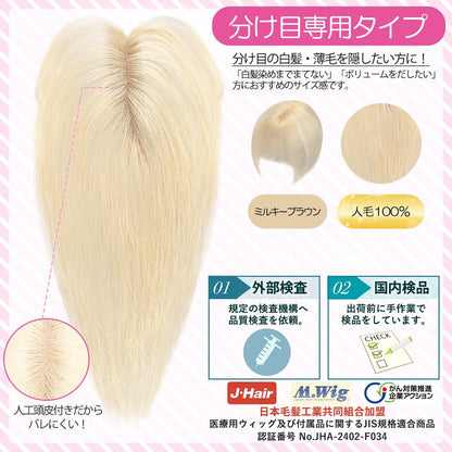 TefuRe Hair Wig for Parting 100% Human Hair Milky Blonde