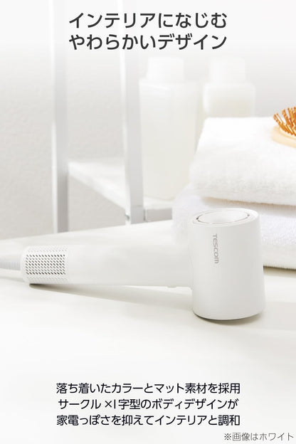 TESCOM Hair Dryer with Negative Ion Technology Lightweight and Quiet Design