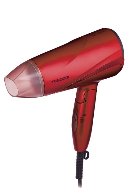 TESCOM Hair Dryer with Negative Ion Technology Lightweight and Foldable