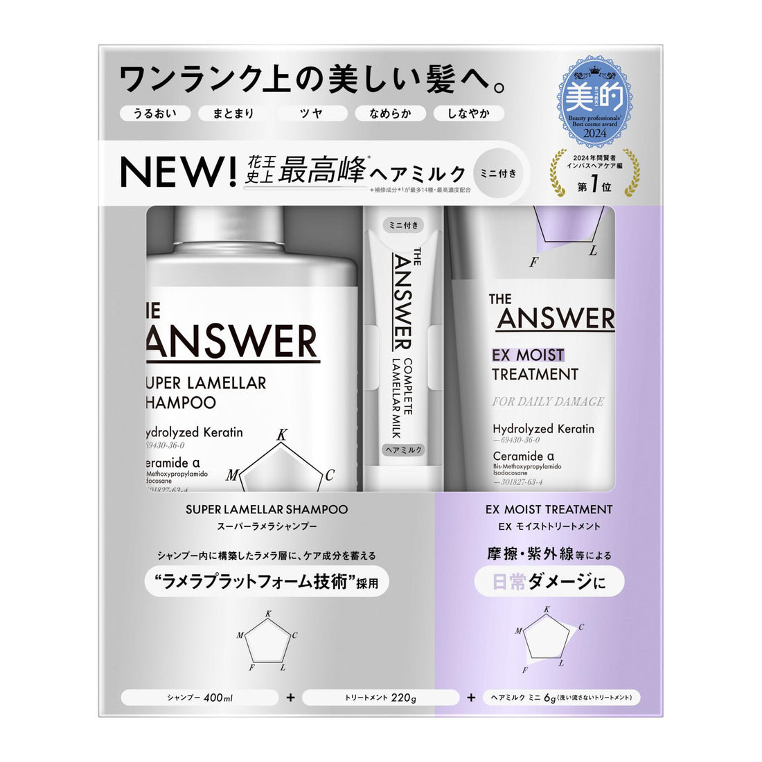 THE ANSWER Super Lamella Shampoo and Moist Treatment Set 400ml 220g