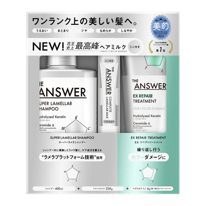 THE ANSWER Shampoo et Traitement Réparateur 400ml et 220g