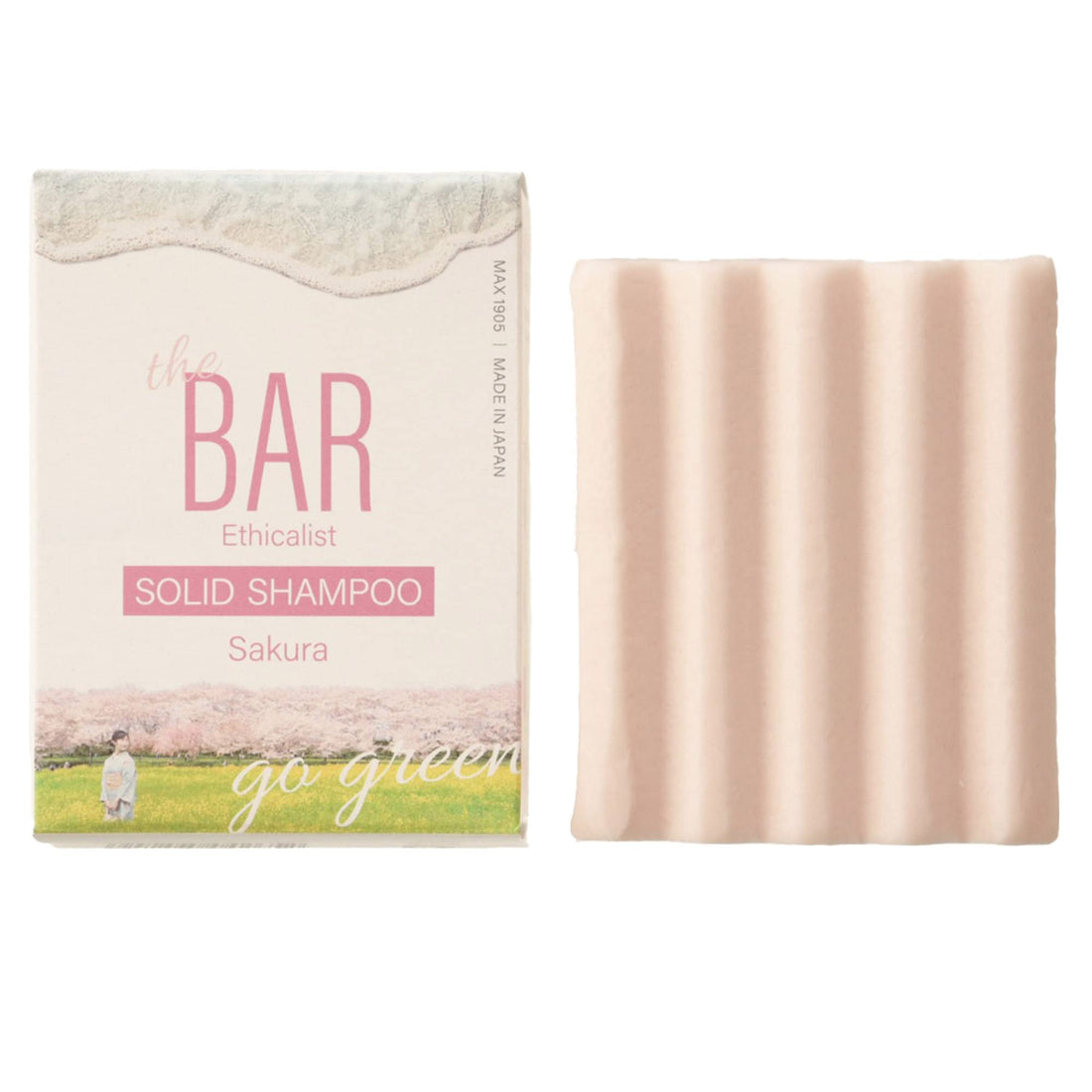 THE BAR Solid Shampoo Bar 80g with Organic Ingredients and Sakura Scent