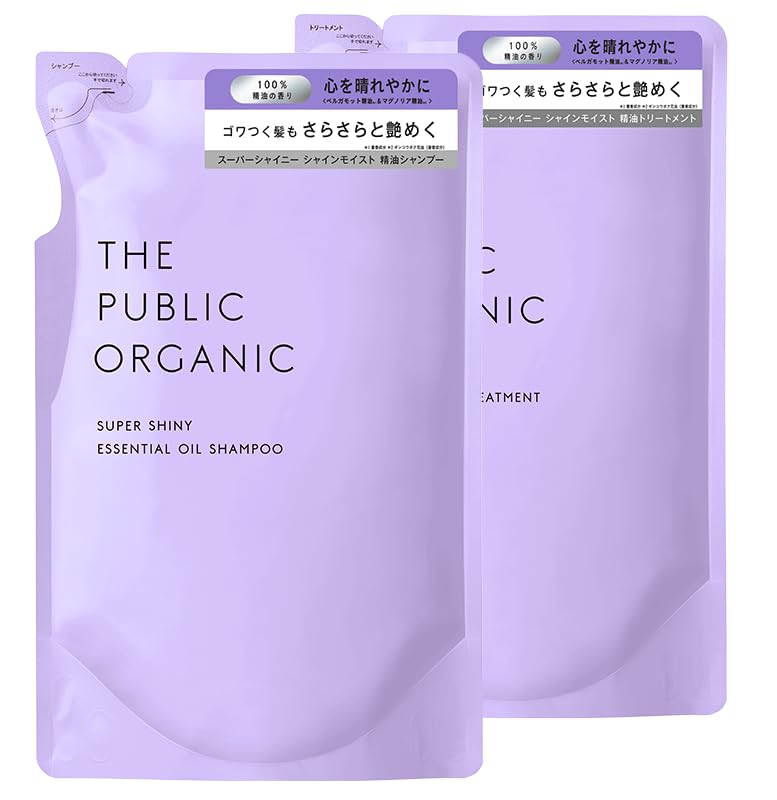 THE PUBLIC ORGANIC Shampoo and Treatment Refill Set Super Shiny 400mL