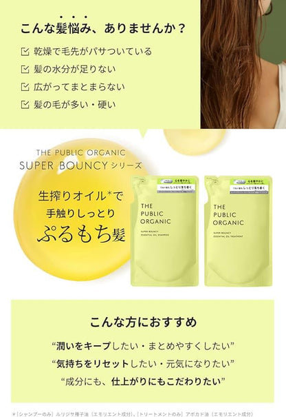 THE PUBLIC ORGANIC Super Bouncy Shampoo and Conditioner Refill Set 400mL