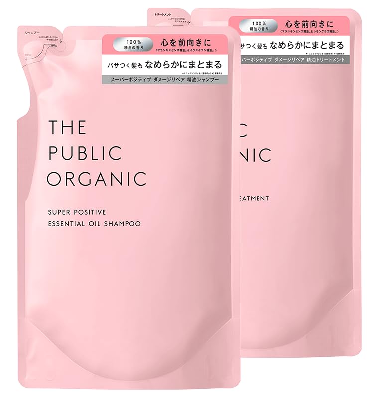 THE PUBLIC ORGANIC Shampooing et soin capillaire Super Positive, recharge 400 ml + 400 ml