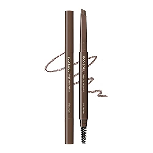 The Saem Eco Soul Edge Brow Pencil Deep Brown with Sharpener and Refill