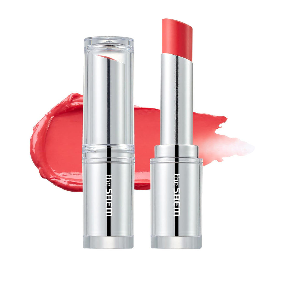 The Saem Dewy Glow Jelly Lipstick Peach Blush CR01 Bright Red