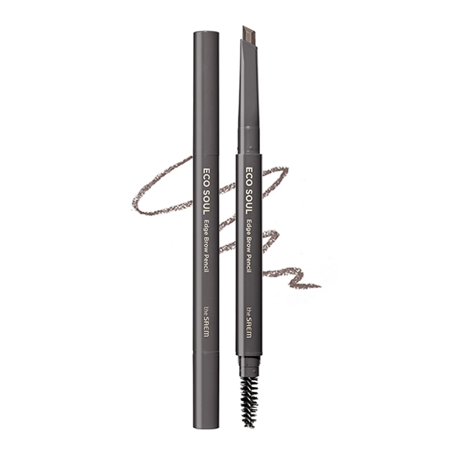 The Saem Eco Soul Edge Brow Pencil 03 Gray Brown with Sharpener and Refill