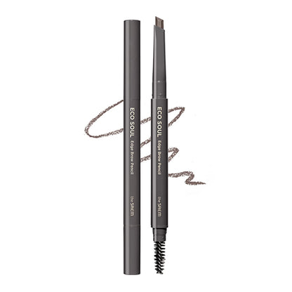 The Saem Eco Soul Edge Brow Pencil 03 Gray Brown with Sharpener and Refill