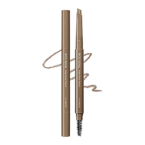 The Saem Eco Soul Edge Brow Pencil 01 Brown with Sharpener and Refill 0.3g