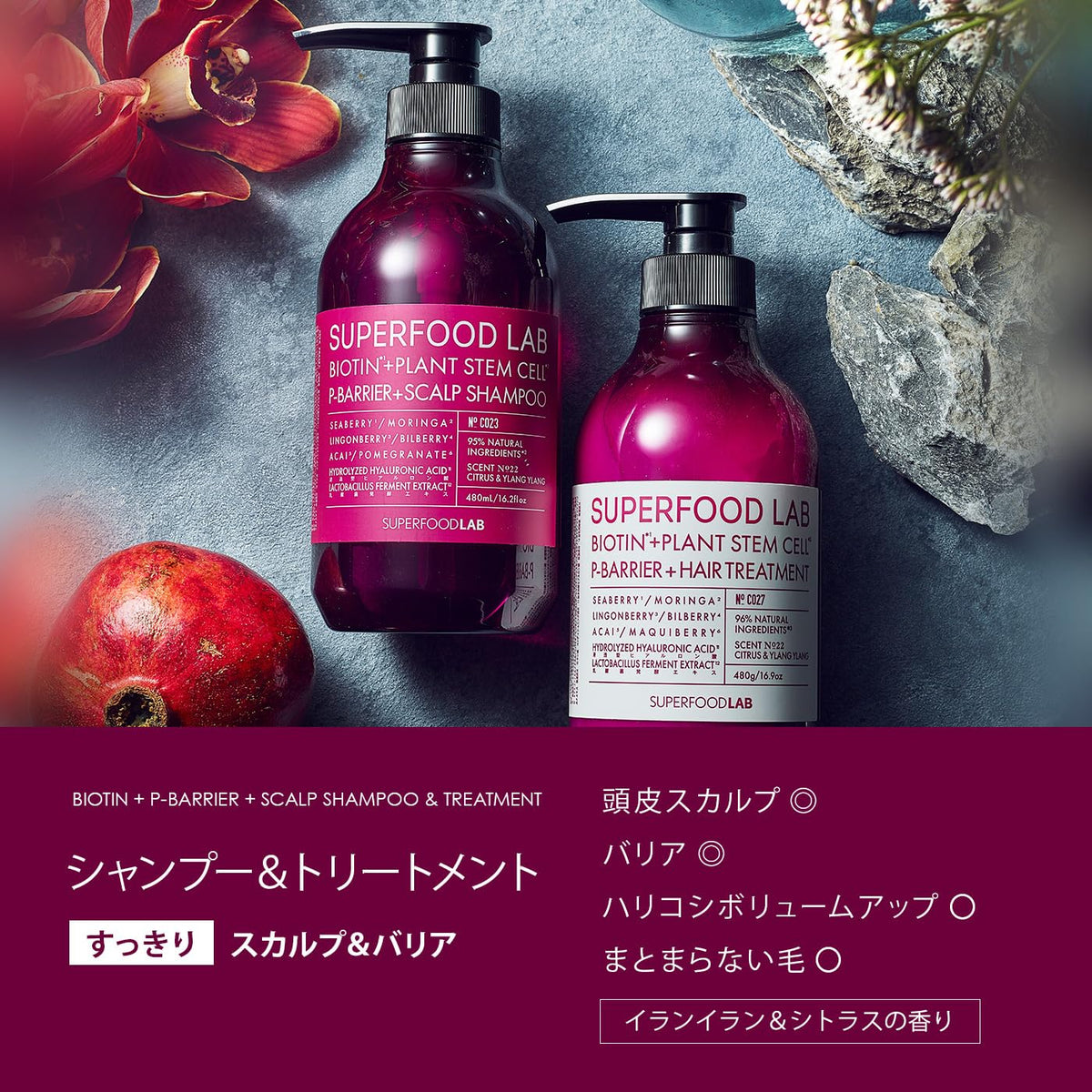 THE SUPERFOOD LAB Shampoo and Treatment Refill Set 400ml 400g