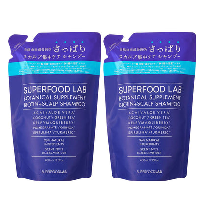 THE SUPERFOOD LAB Biotin Infused Scalp Essence Shampoo Refill 480ml x 2