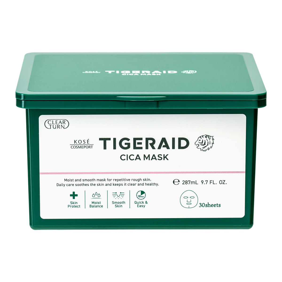 TIGER AID CICA Repair Face Mask 30 Sheets for Japanese Skincare