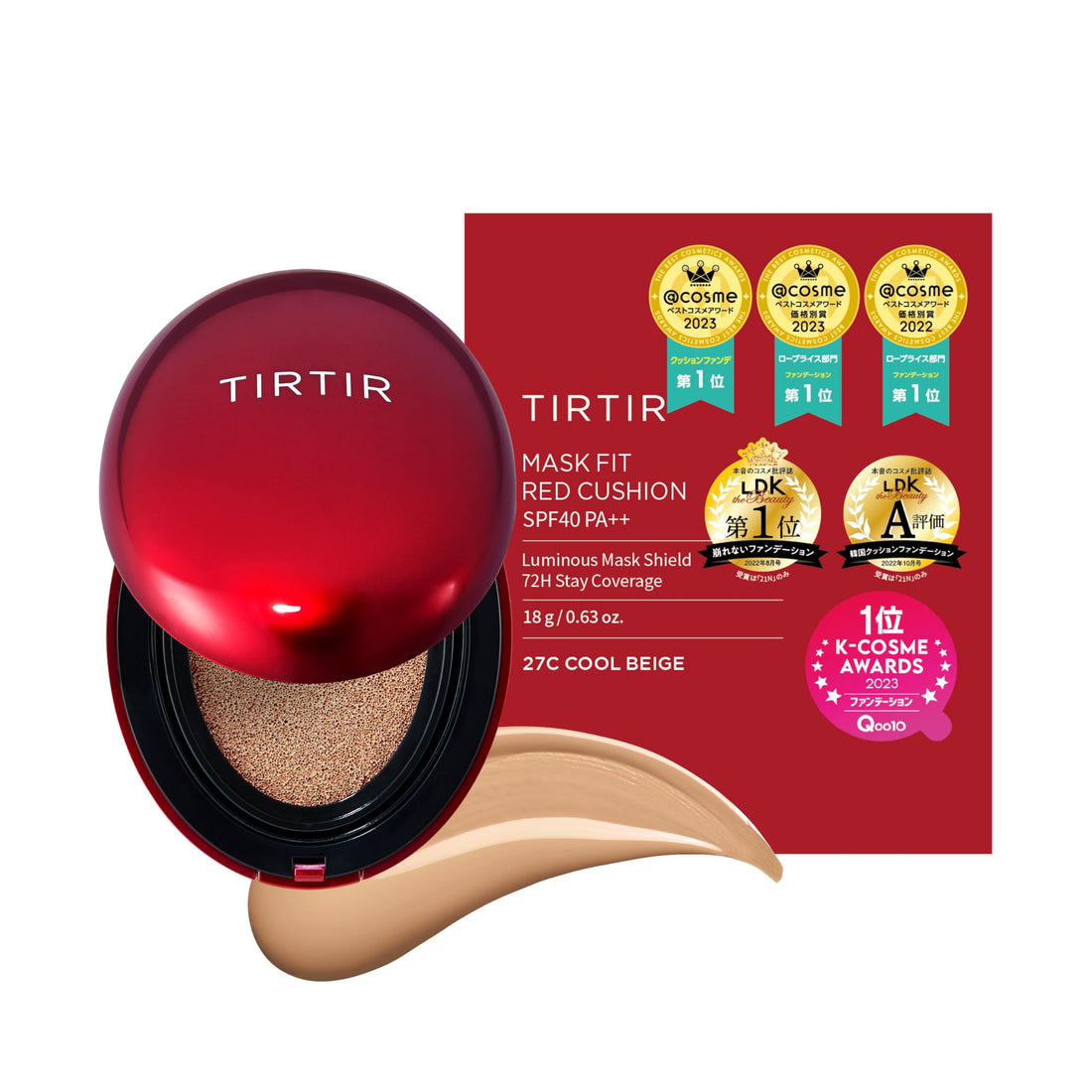 TIRTIR Mask Fit Cushion 18g Lightweight Japanese Skincare