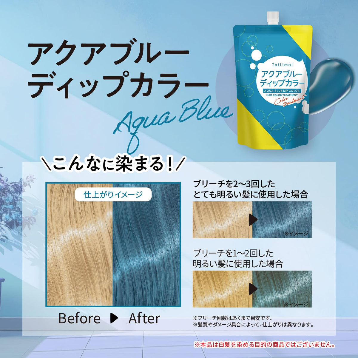 Tottimo! Aqua Blue Color Treatment 500g for Japanese Hair Care