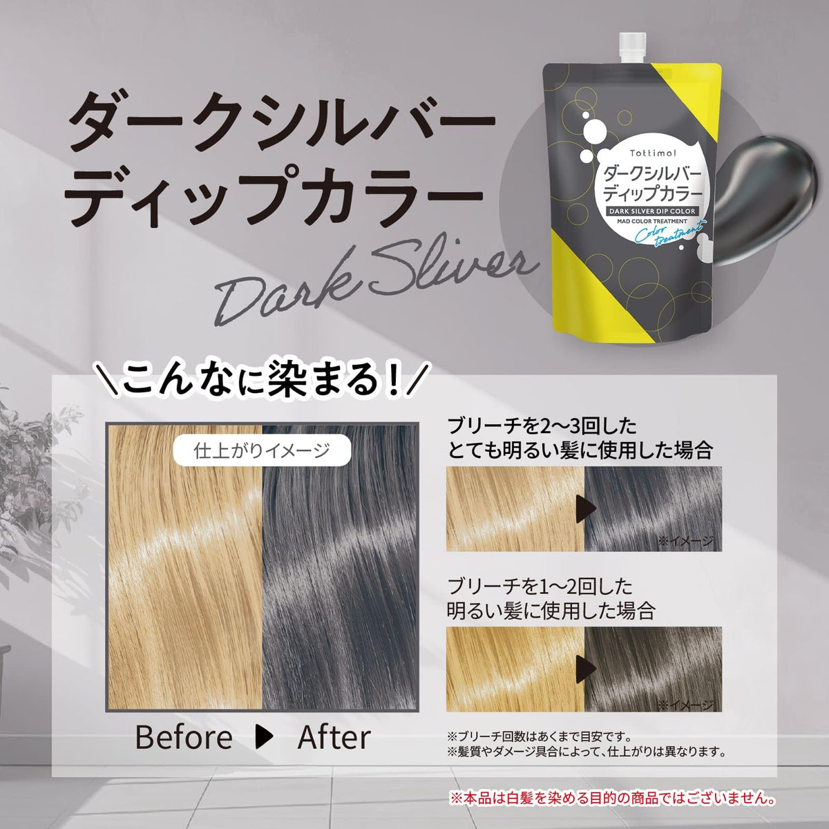Tottimo! Dip Color Dark Silver 500g Hair Treatment