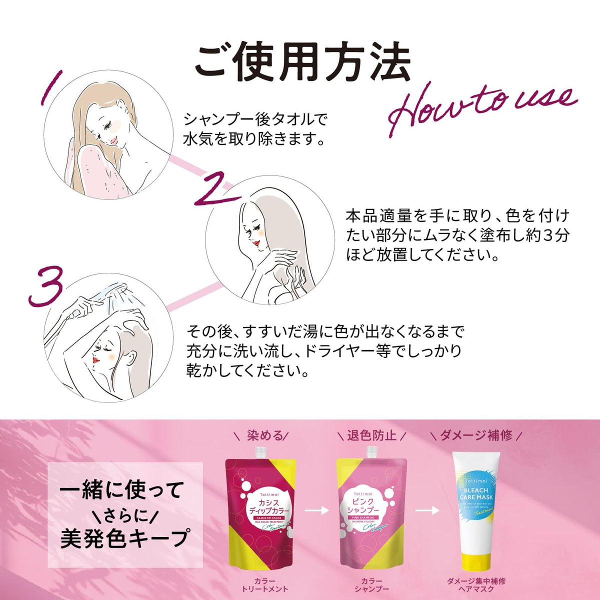 Tottimo! Dip Color Cassis Hair Treatment 500g for Japanese Hair Care