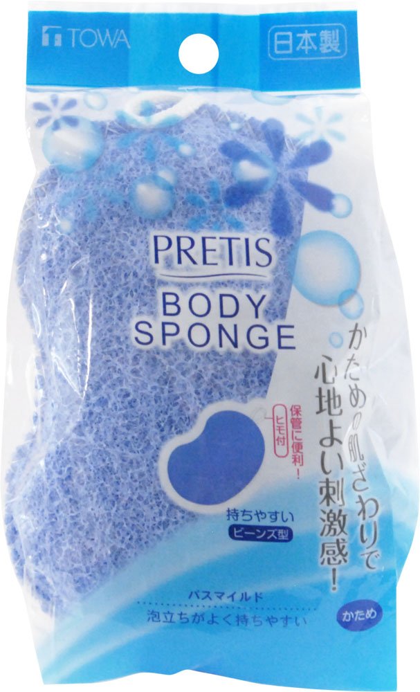Towa Sangyo PT Bath Mild Body Sponge, Blue 1 Piece