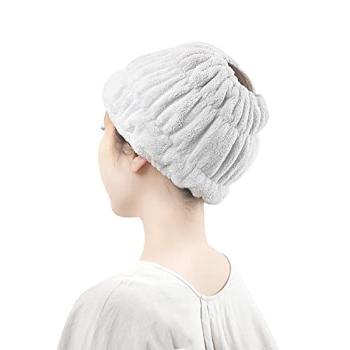 Touwasangyou Hair Dry Towel Turban Gray 20x17cm