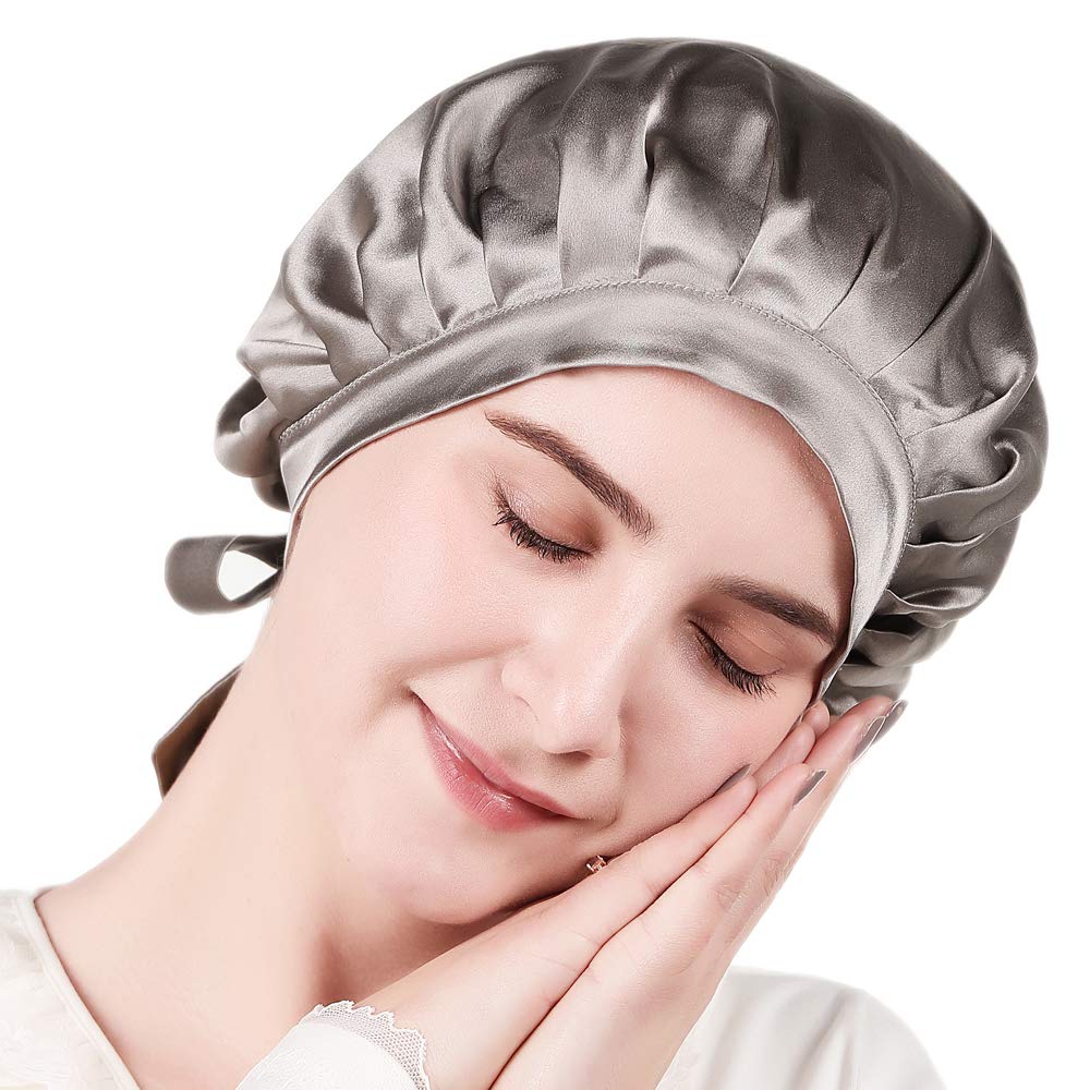 Tsuruwa Night Cap 100% Silk Hair Care Cap for Healthy Hair L Size