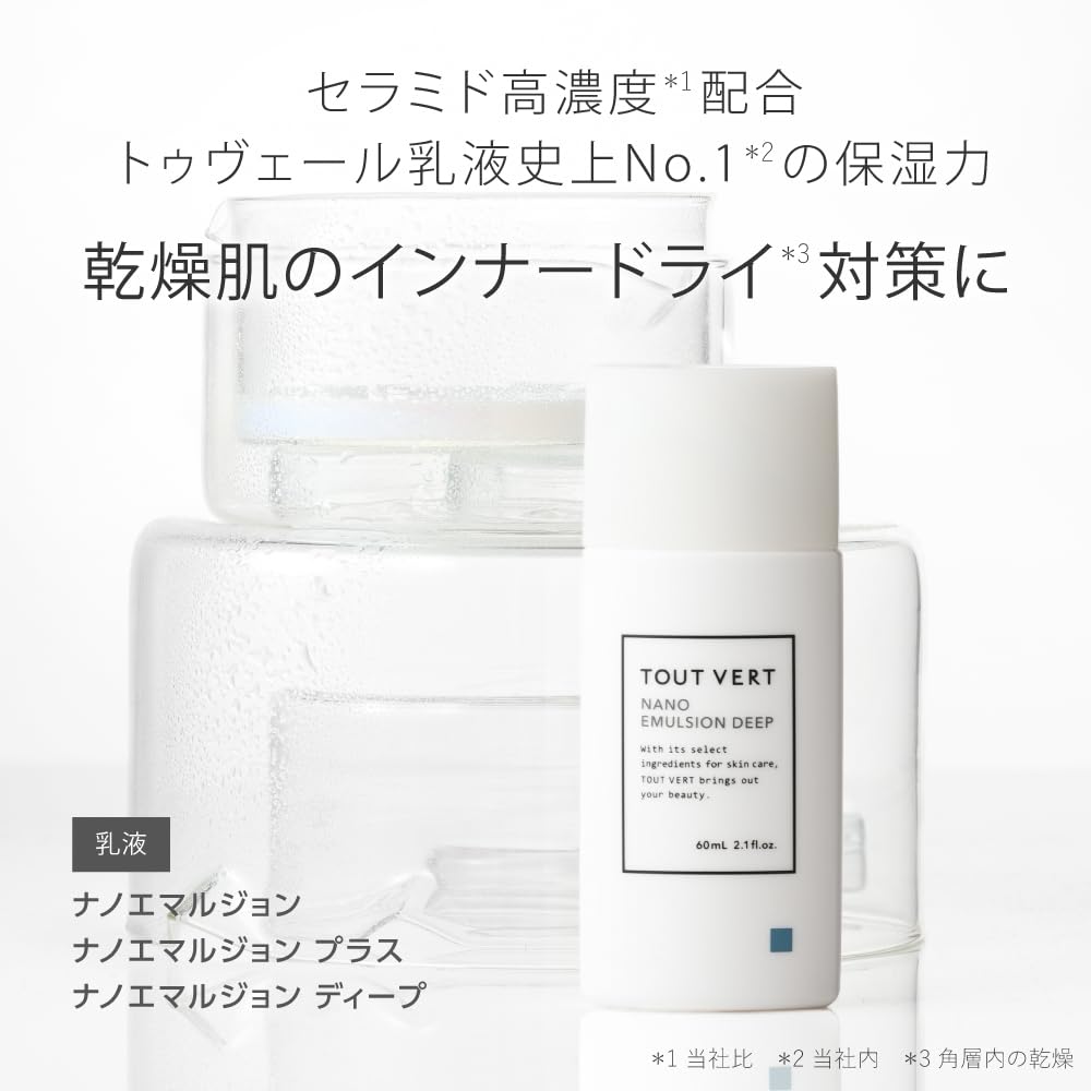 Tout Vert Nano Emulsion 60mL avec 10% de Céramide pour Hydratation Intense