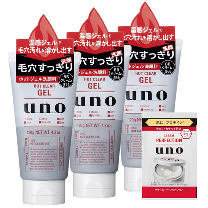 UNO Hot Clear Gel Facial Wash for Men, Warming Formula 150g