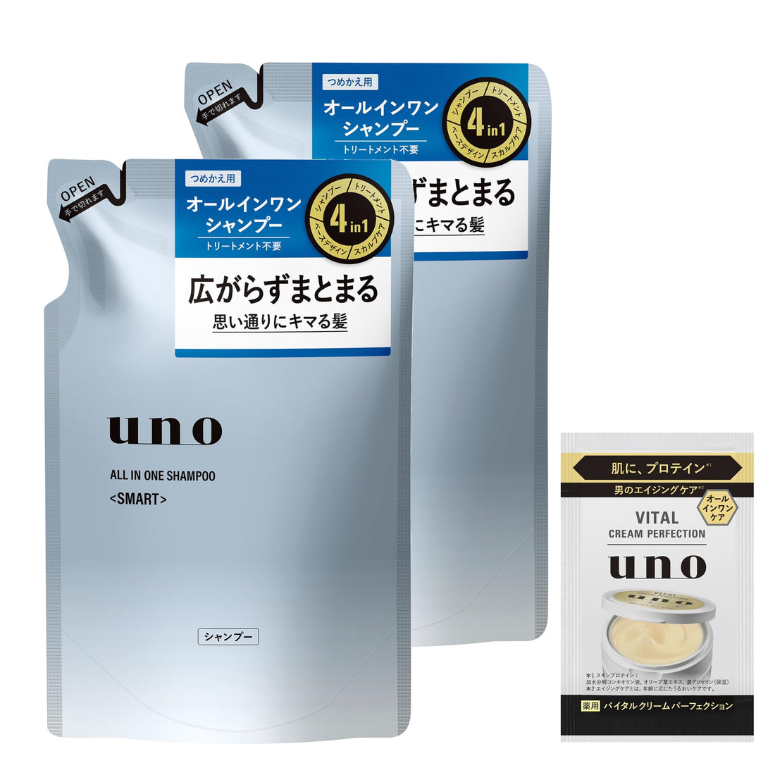 UNO All-in-One Shampoo Recharge 400ml with Scalp Care