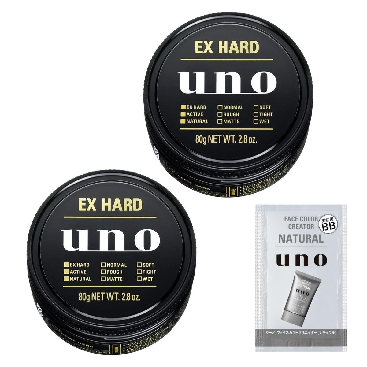 UNO Extreme Hard Styling Wax 2-Pack with Bonus for Strong Hold