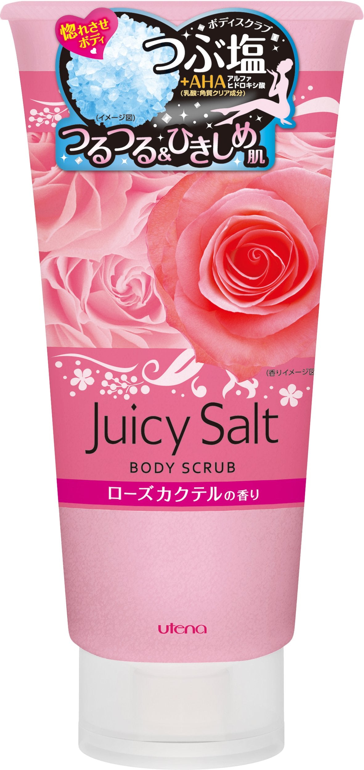 Utena JUCY SALT Body Scrub Rose 300g Exfoliating Scrub for Radiant Skin