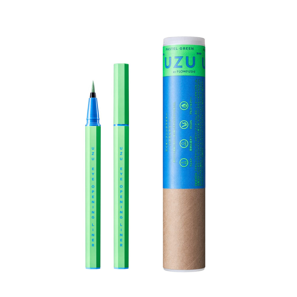 UZU Eyeliner Liquid Pastel Green 0.55ml for Japanese Makeup