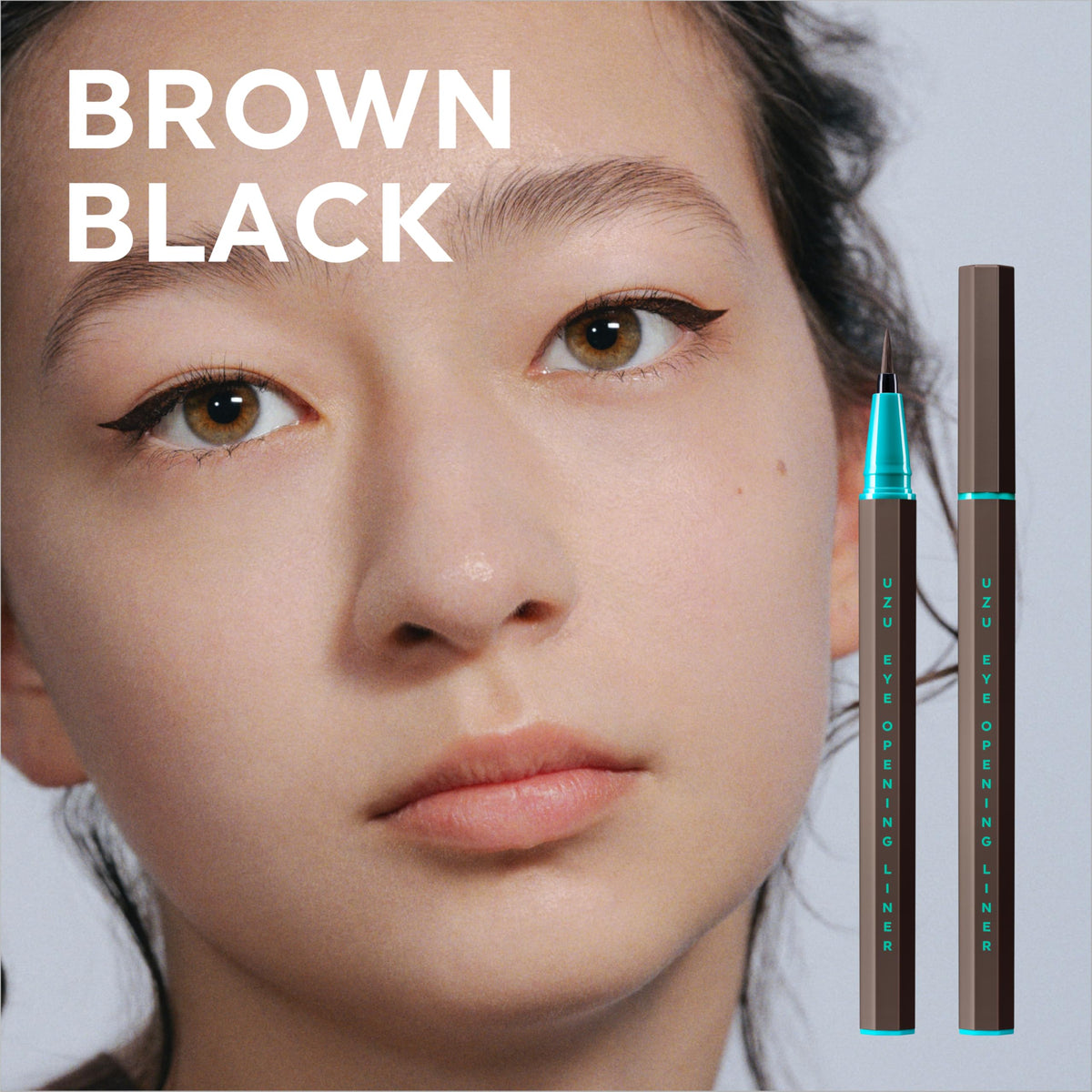 UZU Liquid Eyeliner Brown Black 0.55ml Alcohol-Free and Gentle Formula