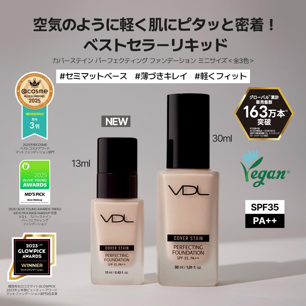 VDL Cover Stain Perfecting Foundation Mini Size 13ml for Flawless Finish