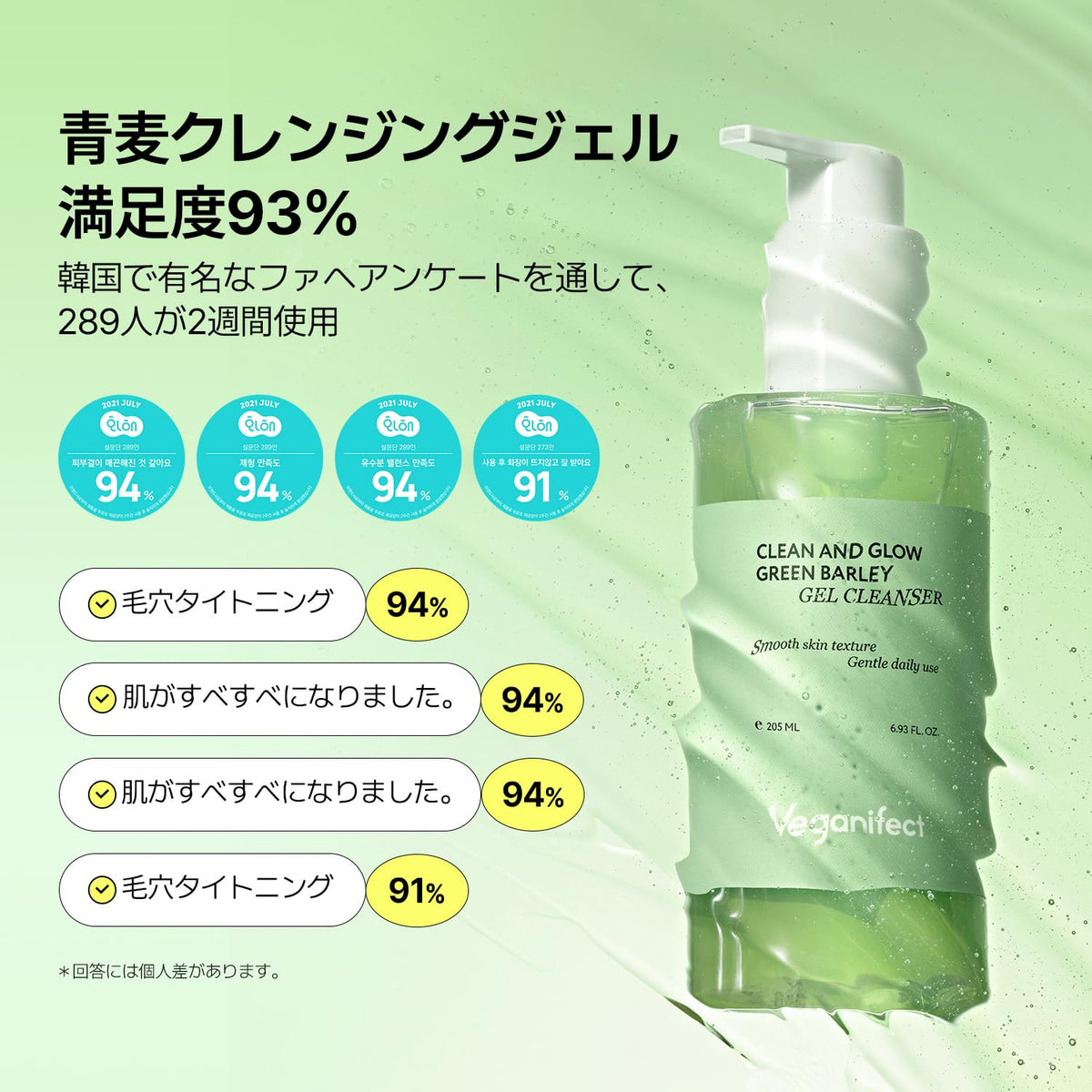 VEGANIFECT Cleansing Gel 205ml Japanese Makeup Remover