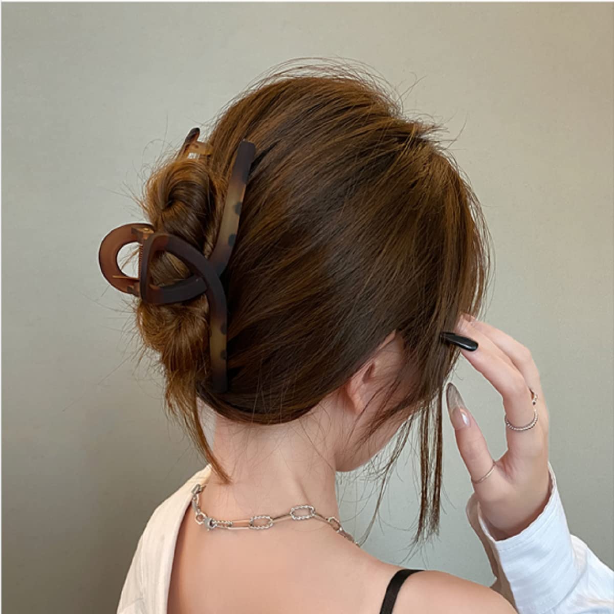 Vigetto Large Hair Clip for Thick Hair Brown