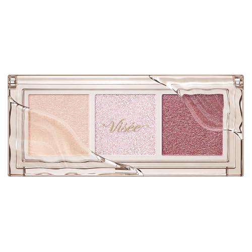 Visee Flirty Eye Glance Eyeshadow Trio with Pink Glitter 3g